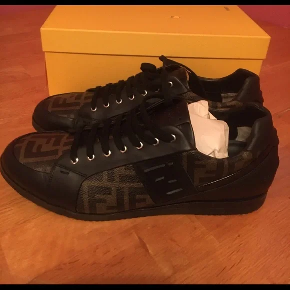 Fendi | Shoes | Fendi Lowtop Sneakers In Brown And Black  display picture 2